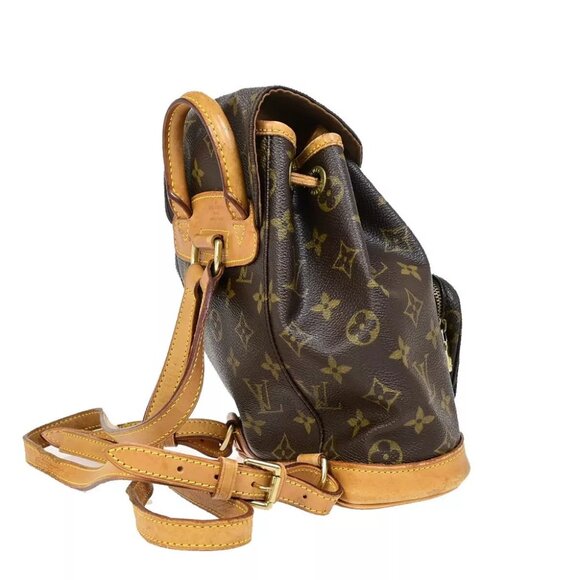 LOUIS VUITTON Mini Montsouris Backpack Bag Monogram Leather Brown M51137 18FA556 main image 8